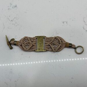 Nine West Vintage America Woven Bracelet with Brass Accents